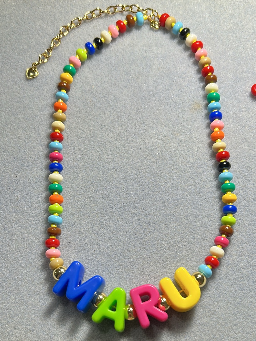 Personalized Colorful Beaded Name Necklace Chuncky letters